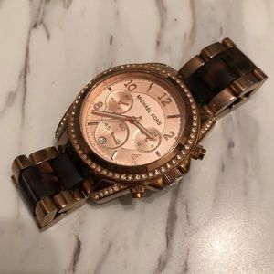 Michael Kors Rose Gold + Tortious Watch